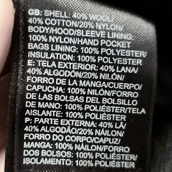 The North Face Hyvent Wool Blend Hooded Belted Jacket Black Size SP - Picture 11 of 11